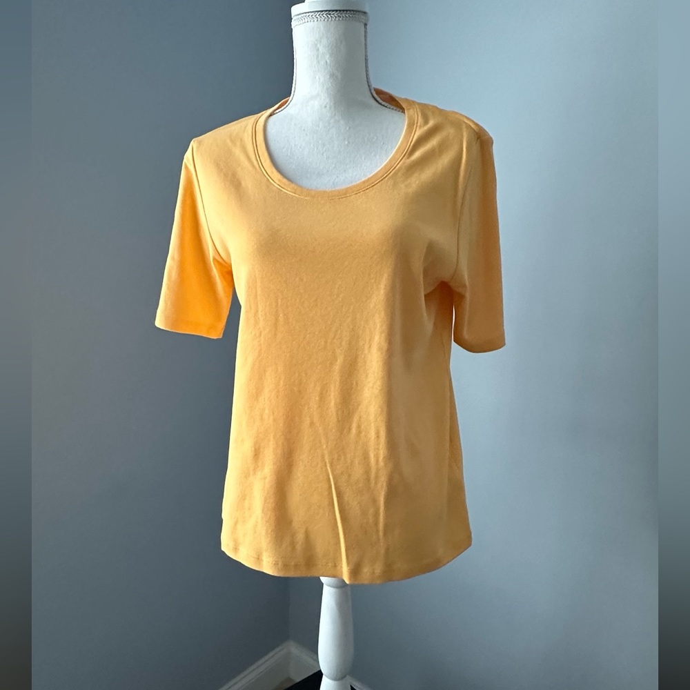 WOMENS CHICO’S SIZE 2 TRISTA NWT SHORT SLEEVE SCOOP NECK 100% Cotton T Shirt